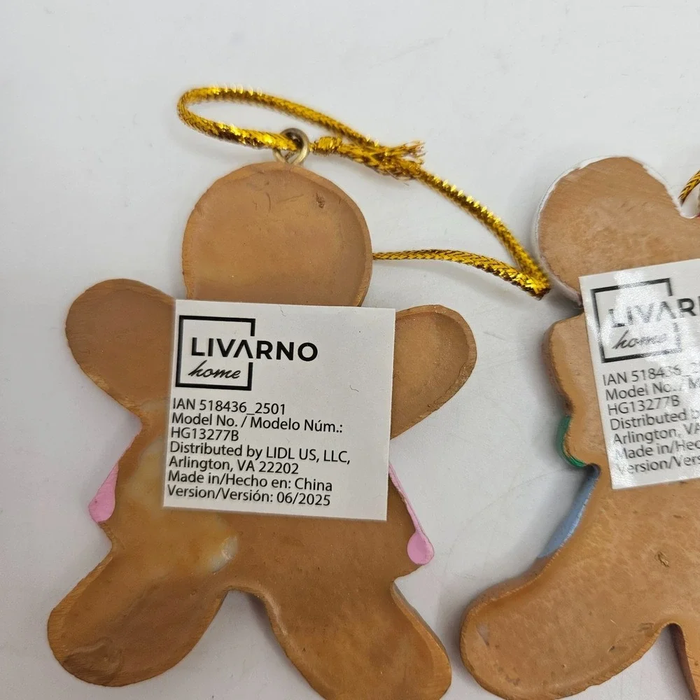 Gingerbread Christmas Ornaments Set of 3 Cookie Tree Decor
